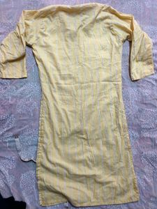 Yellow Striped Kurta Set with bottoms (women's)