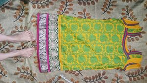Yellow Printed Kurta