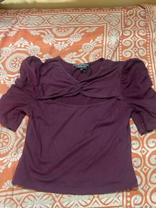 Chic Burgundy Cutout Top