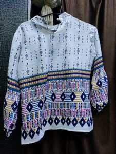 Patterned White Top