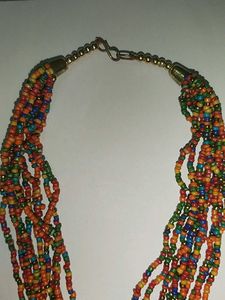 Colourful Boho Beaded Statement Necklace