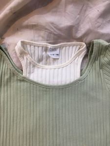 Cute Green Ribbed Top