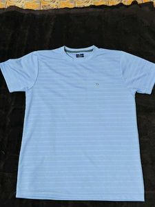 Men's light blue striped tee