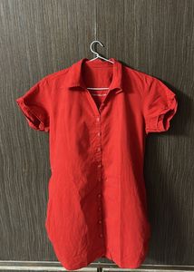 Red Button-Down Dress