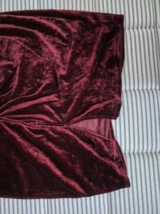 Burgundy Velvet Bodycon Dress