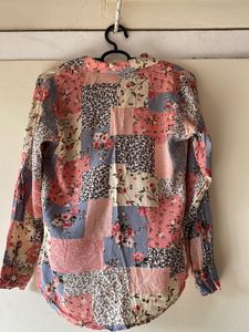 Floral Patchwork Button-Down Shirt