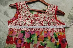 Floral Georgette Embroidered Long Dress