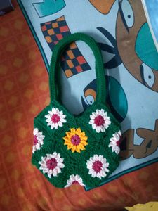 Crochet Floral Granny Square Bag