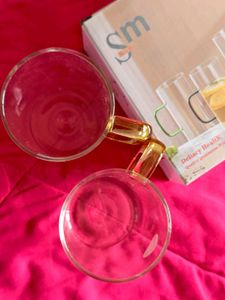 Elegant Glass Mugs - Set of 2