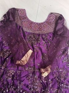 Elegant Purple Anarkali gown