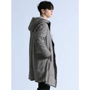 Korean Grey hooded long Jacket/Coat