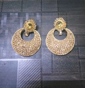 Statement Gold Rhinestone Earrings