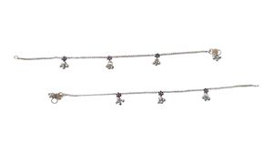 Silver Anklets with Charm Details