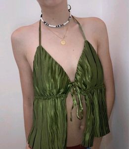 SHEIN ICON Tie Front Backless Cami Top