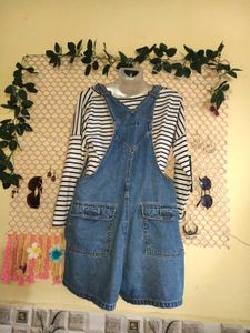 Denim Dungaree + Free Top