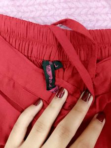 Red Embroidered Kurta