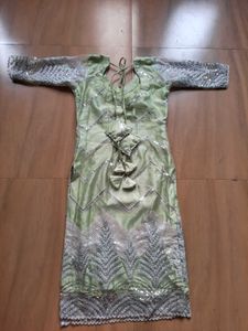 Elegant Green Salwar Suit With Net Dupatta
