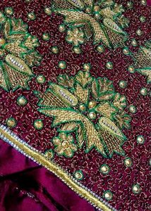 Hand Made New Zari Work Embroidered Sari Blouse