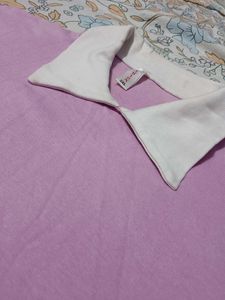 Lilac Top w/ White Collar