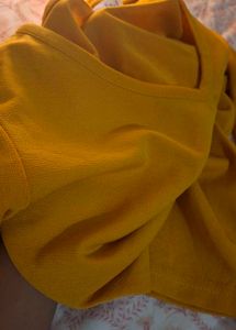 Yellow Long Sleeve Crop Top