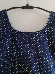 Blue Patterned Party Dress