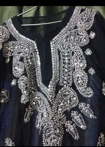 Elegant Black Chikankari Kurta