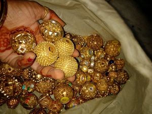 Big Ball Size Golden Beads Mix Material