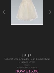 Crochet One Shoulder Pearl Embellished Organza Dre