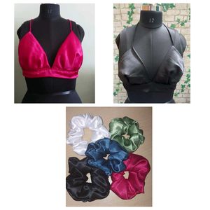 Satin Bralette & Scrunchie Set