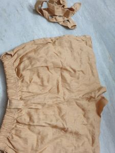 Khaki Casual Cotton Shorts With Belt