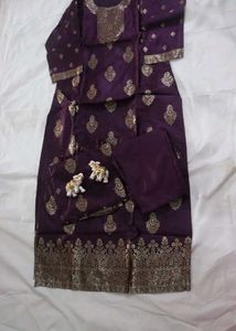Elegant Purple Kurta Set Never Used Totally New