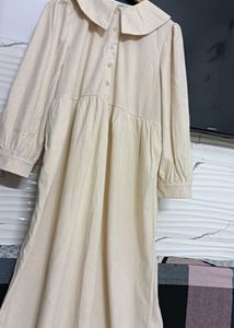 New Elegant Beige Midi Dress