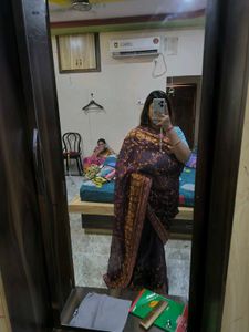 Purple organza saree