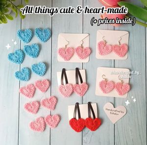 Heart Crochet Hair Clips - Adorable!