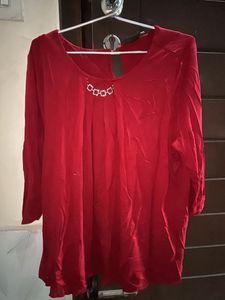 red/Maroon Top with Detail