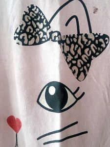 Baby Pink Bow Printed Cat T 👕 Shirt
