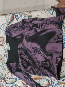 purple square neck top