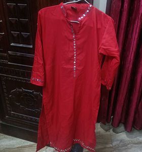 Red Kurti Set