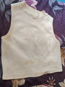 Stretchable Turtle Crop Top White