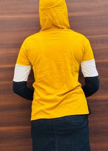 Yellow And Black Block Hoodie