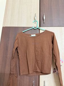 Brown Long Sleeve Top