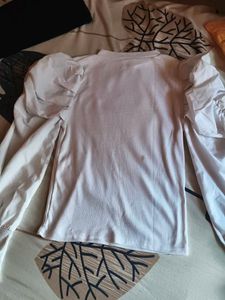 Stylish White Puff Sleeve Top for girls