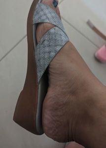 Size 39 Party Wear Silver Sandle