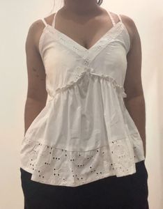 White Hakoba Strap Aline Top