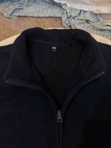 uniqlo Navy Fleece Zip-Up Jacket