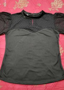Black Polka Dot Top