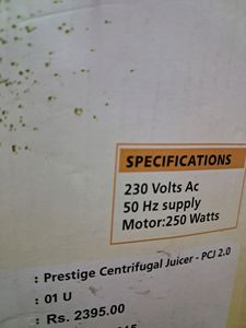 Prestige Centrifugal Juicer In Brand New Condition