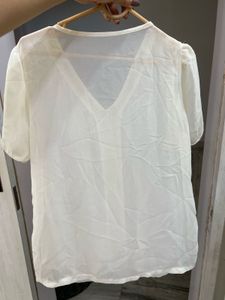 White Sheer Embellished Top