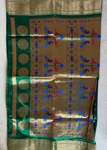 Unused Bottle Green Paithani