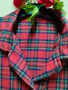 Red Plaid Shirt Dress condition good